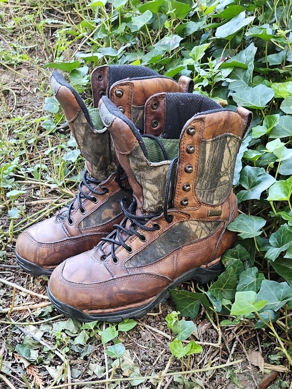 Danner GORE-TEX Pronghorn Brown Leather & Camo Womens Outdoor Boots Sz 8.5